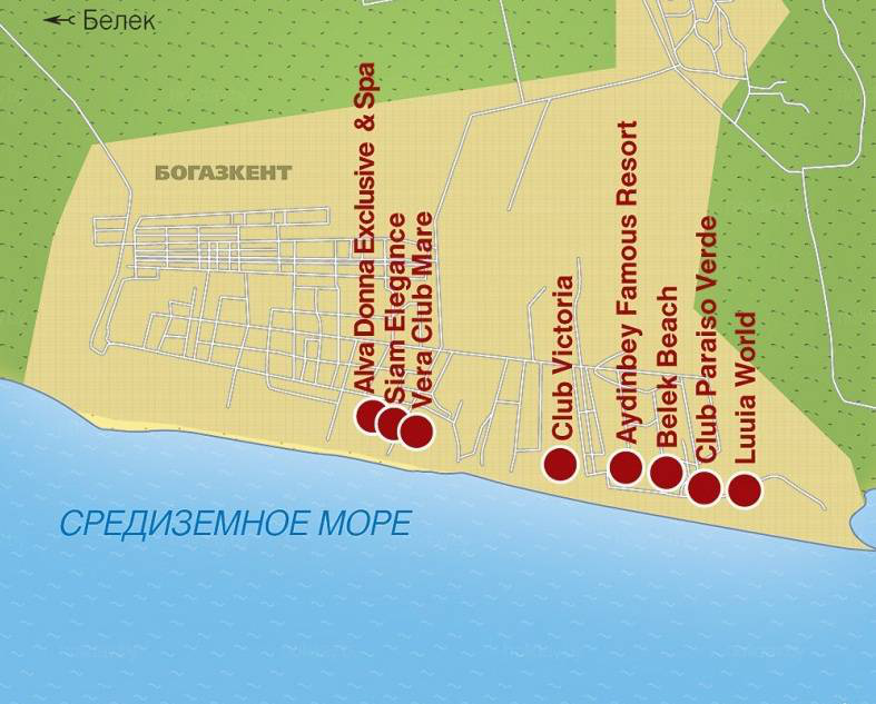 Карта Богазкента - Авантаж-тревел